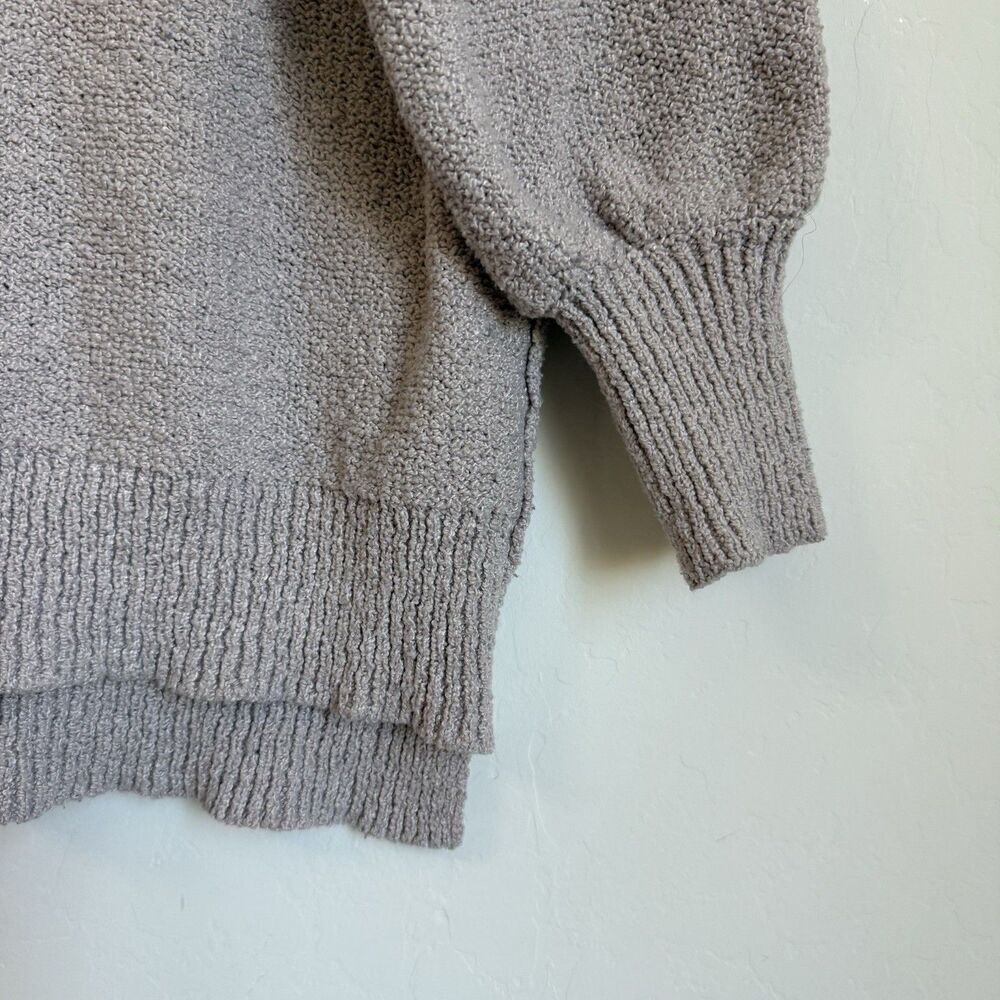 Altard State Beige Oversized V Neck Inside Out Hem Boucle Knit Pullover Sweater - Picture 5 of 15